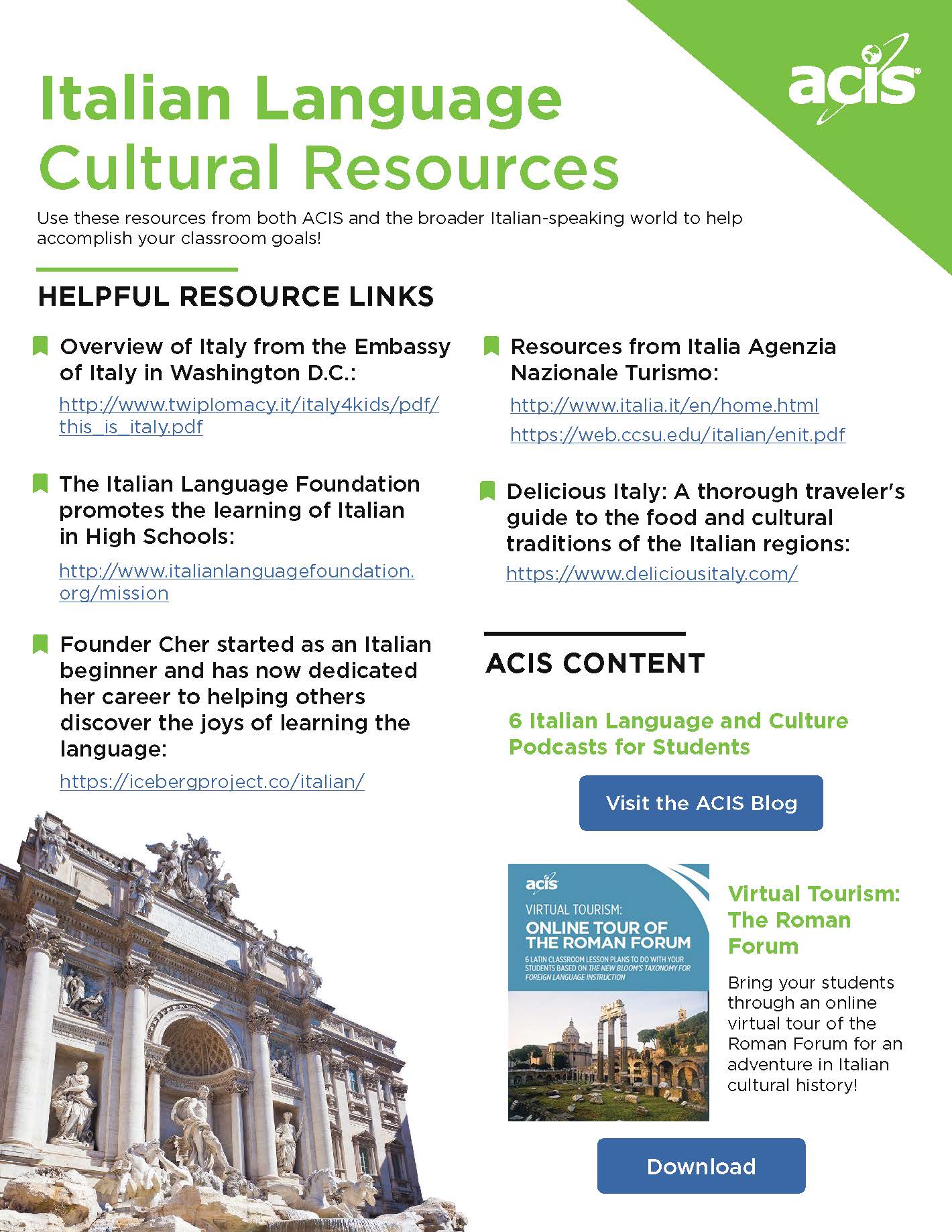 Cultural Resources for the Italian Classroom